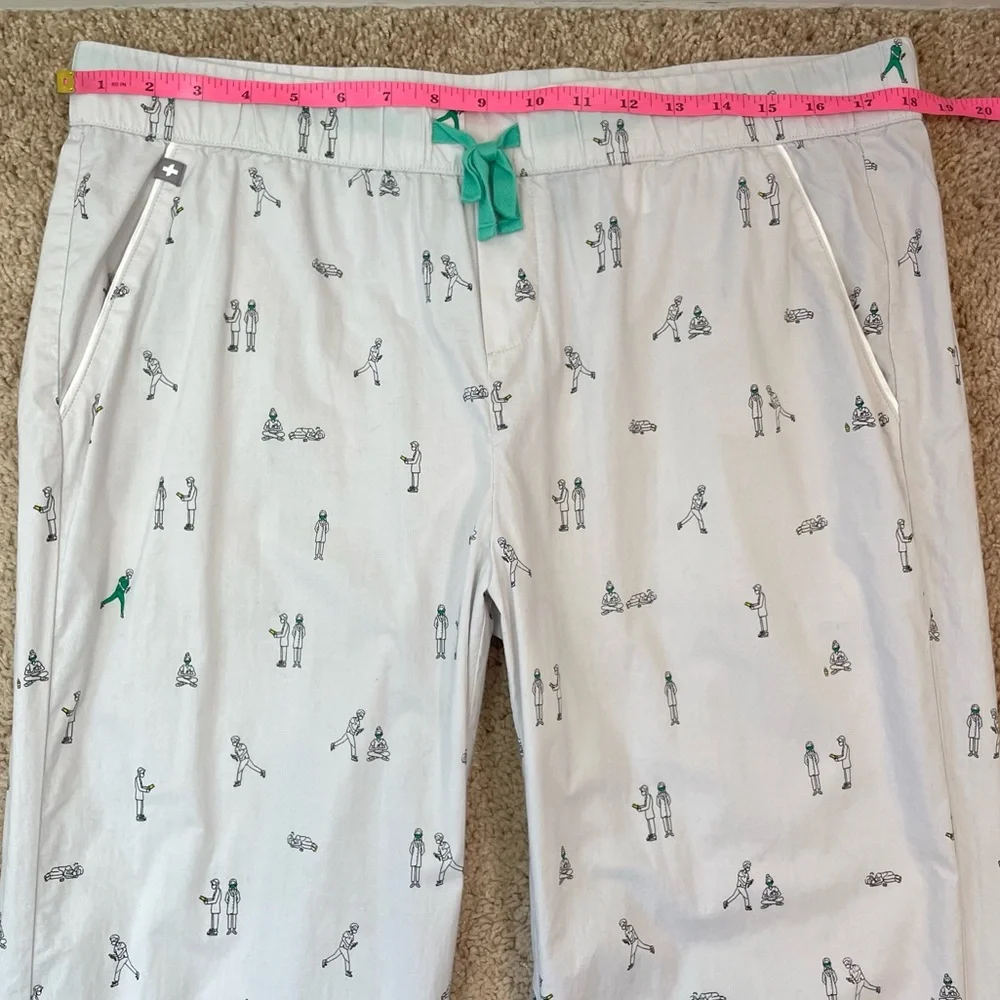 FIGS Men's Gray Loungewear Poplin Pajamas All-Over Print Lounge Pants Size Large
